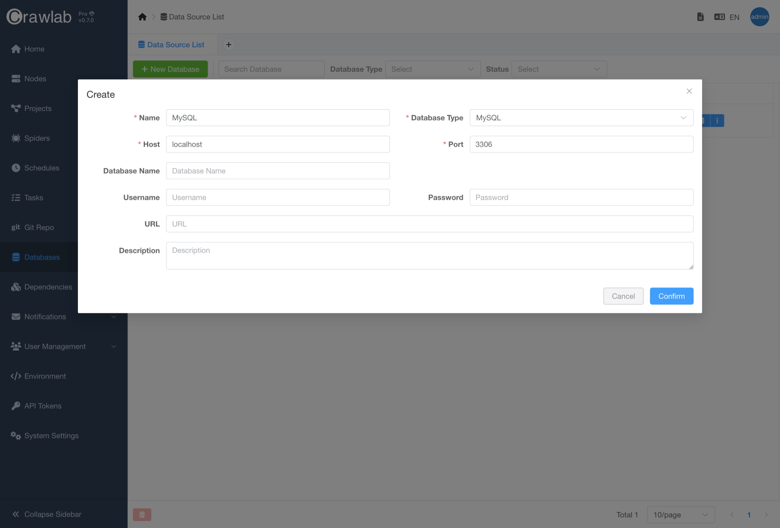 Create Database